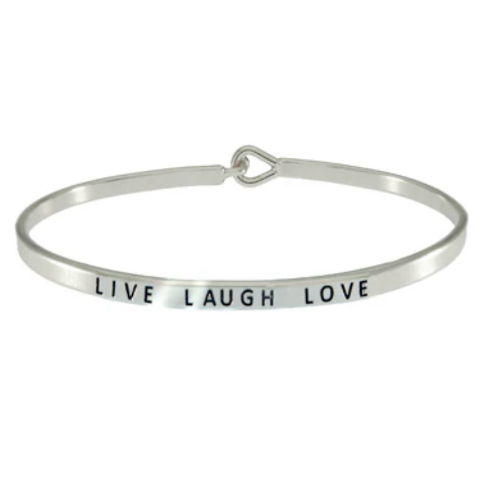 Landau Rodium Bracelet-“Live, Love, Laugh” Nwot With Box